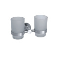 Brushed Aluminum  Material Wall Mount  Double Glass Cup Tumbler Holder